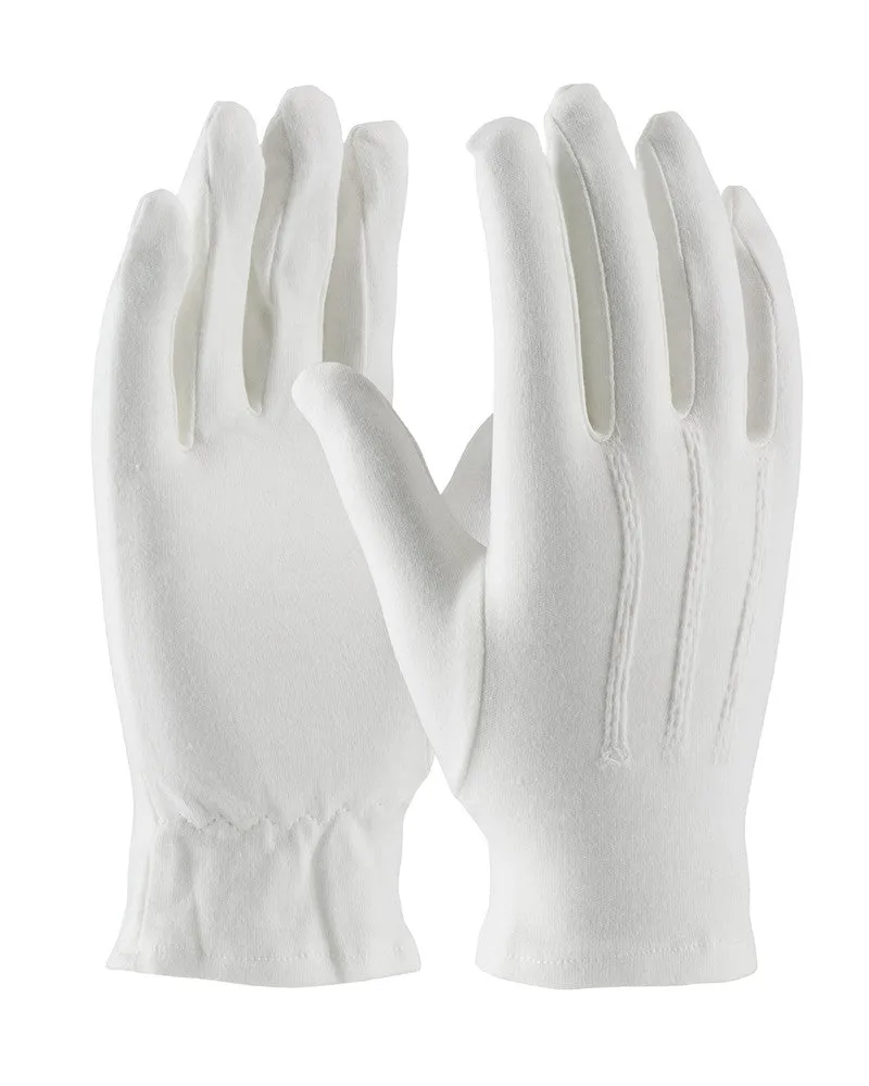 Formal White 100% Cotton Parade Gloves with Swickle Decorative Back