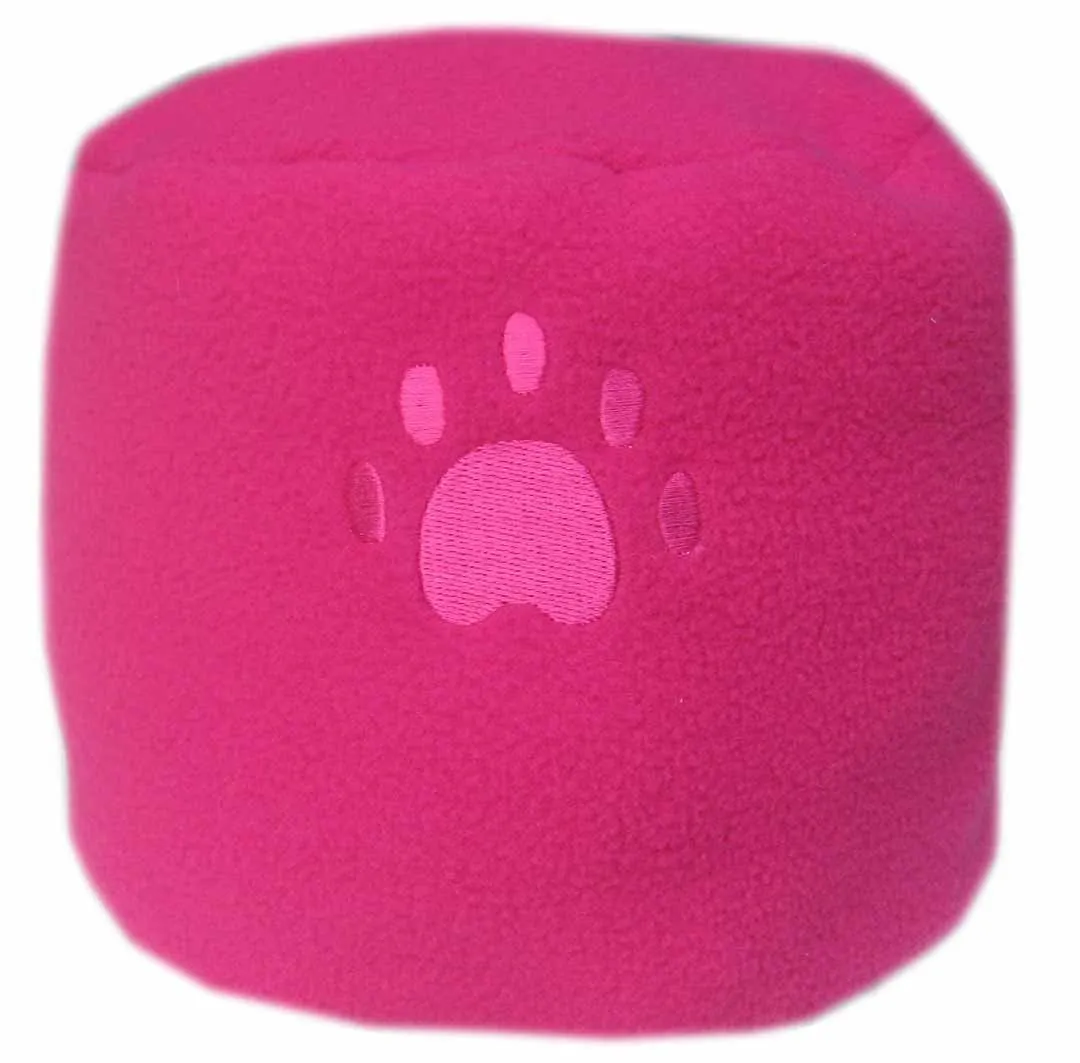 FUCHSIA Paw Print Fleece Hat