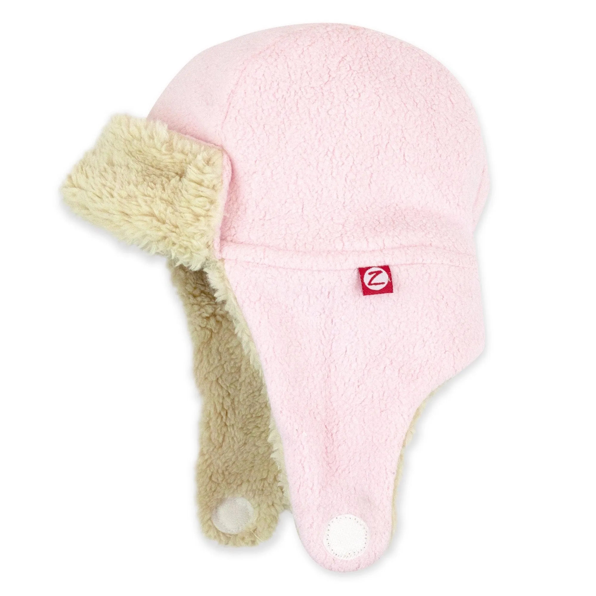 Furry Fleece Trapper Hat - Baby Pink