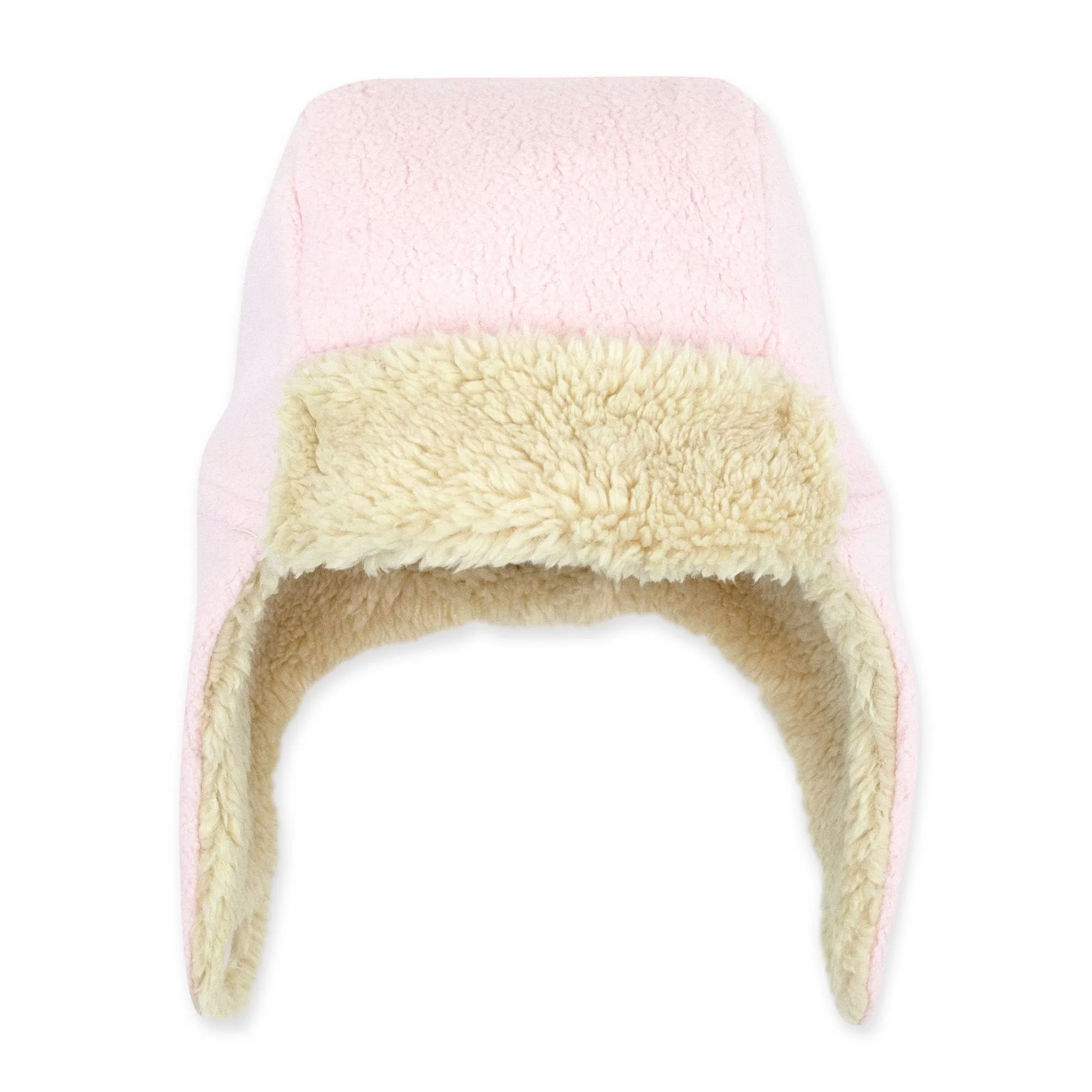 Furry Fleece Trapper Hat - Baby Pink