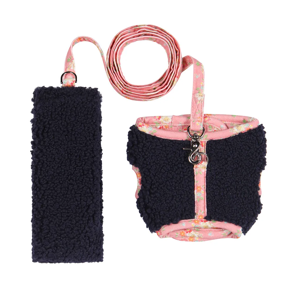 Fuzzy Wuzzy Harness   Leash - Navy