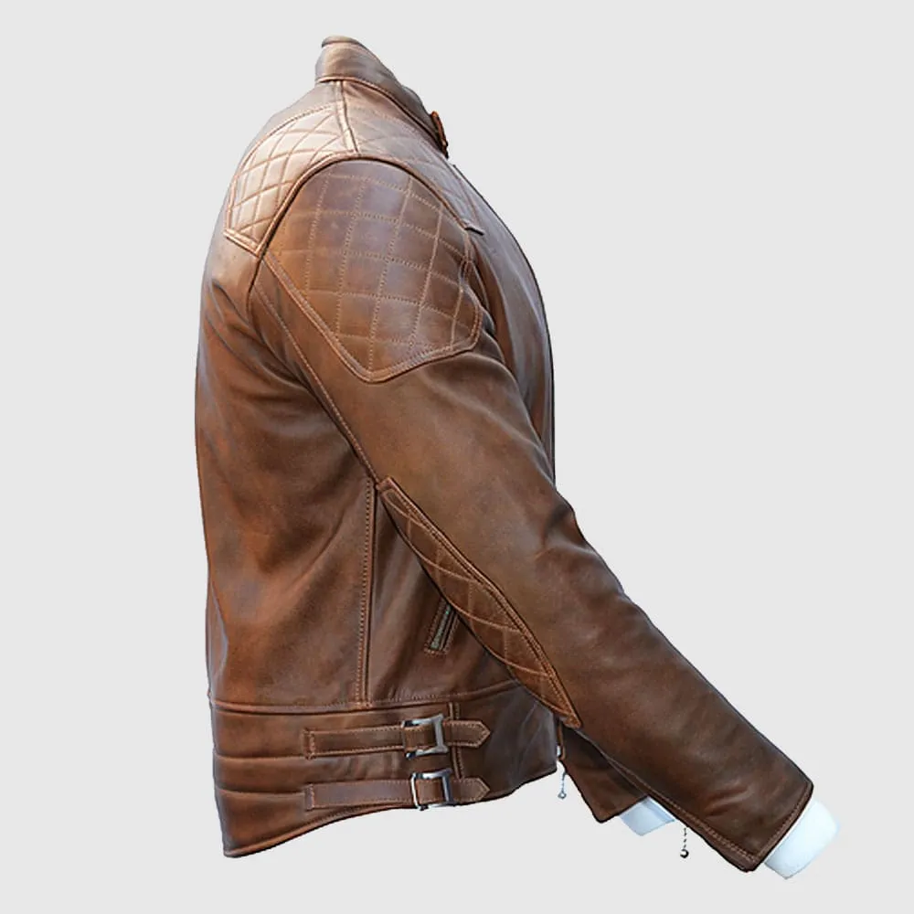 Goldtop 76 Armoured Leather Jacket - Brown