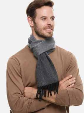 Gray Reversible Mens Cashmere Scarf