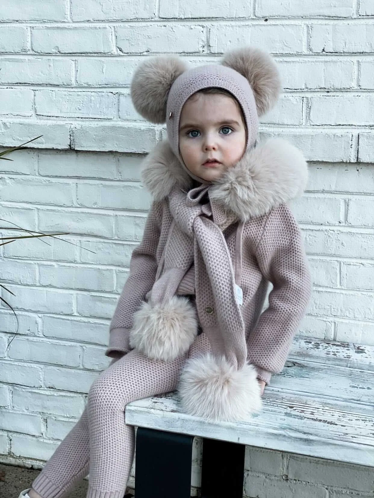 Honeycomb Dusty Pink Cashmere Pram Coat