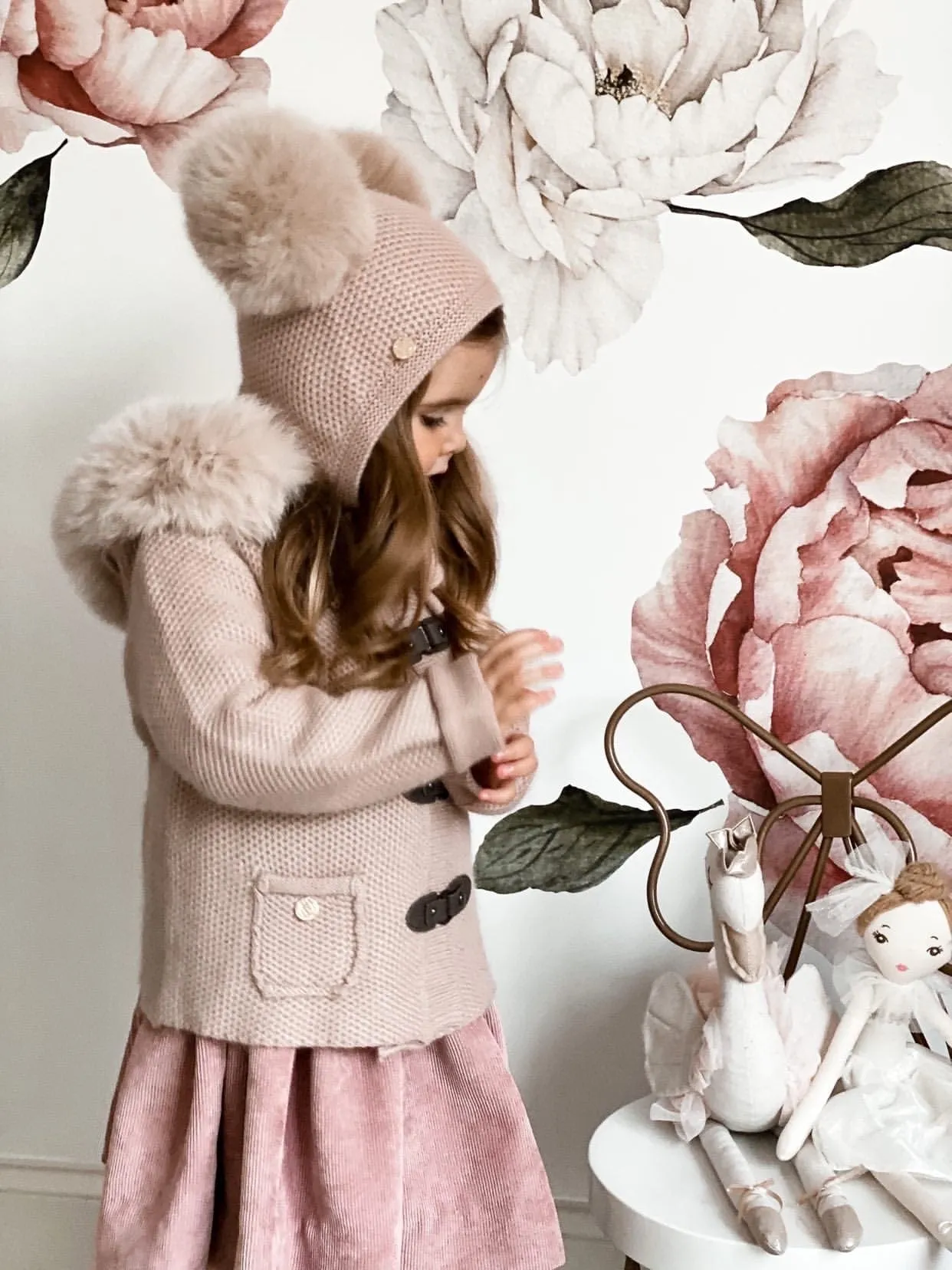 Honeycomb Dusty Pink Cashmere Pram Coat