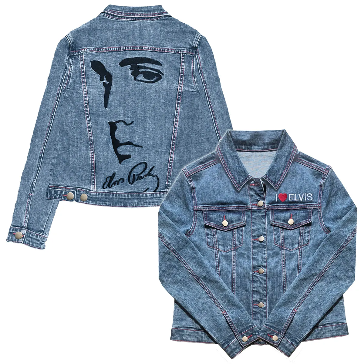 I Heart Elvis Profile Women's Denim Jacket