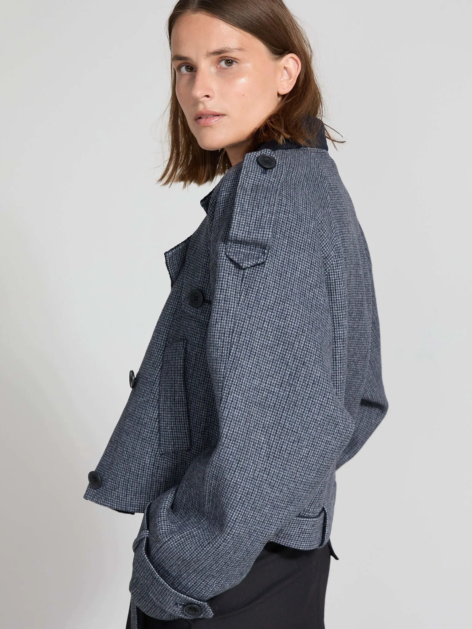 JOHN JACKET CHECKED - GREY