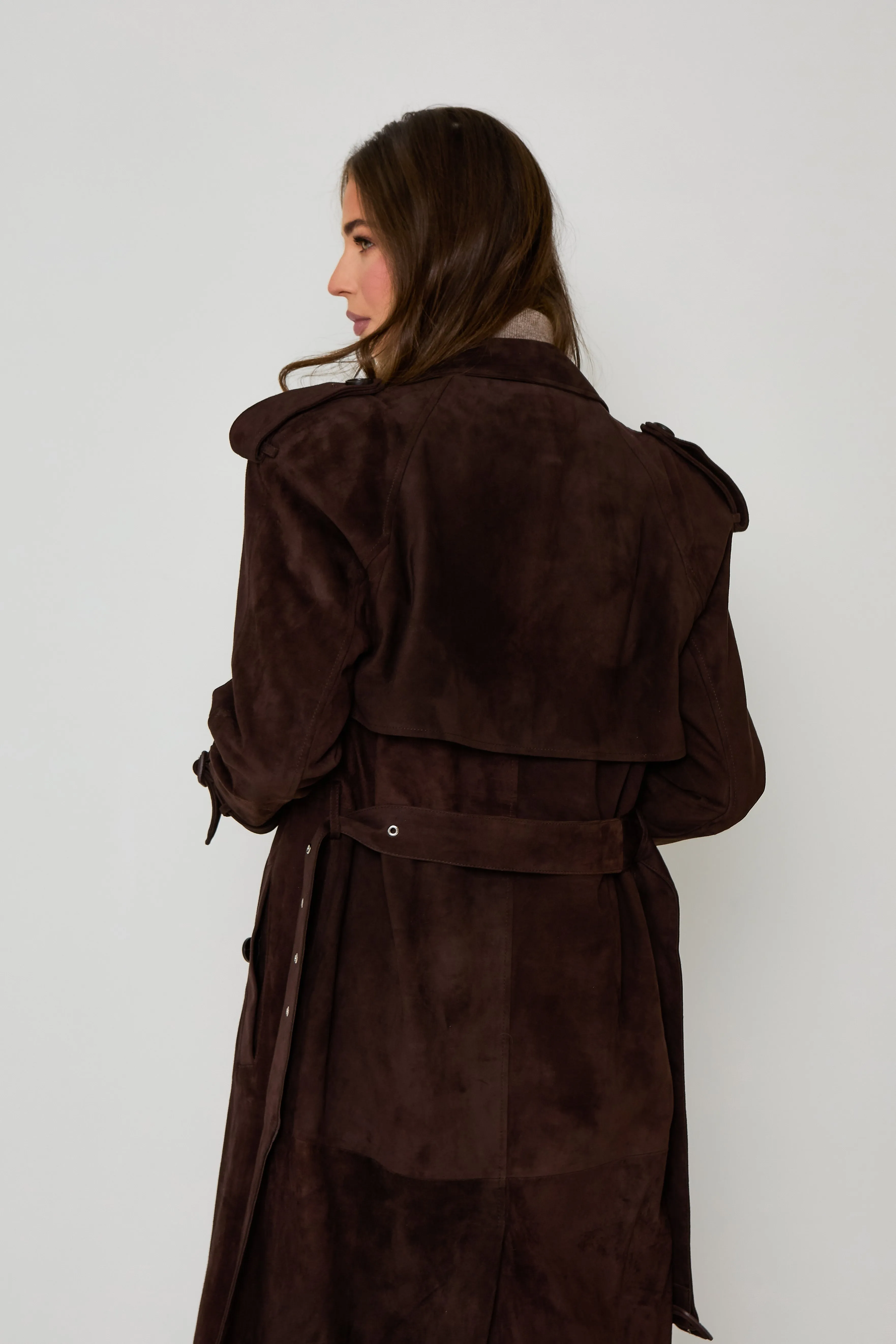 Kendall Suede Trench Coat