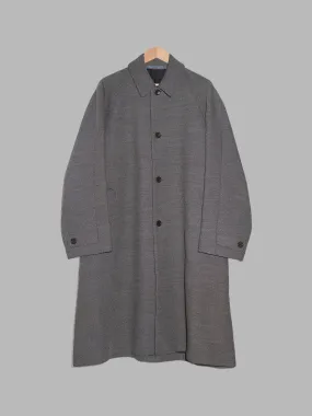 Kenzo Homme 1990s textured grey wool nylon mackintosh coat - mens 3 L M