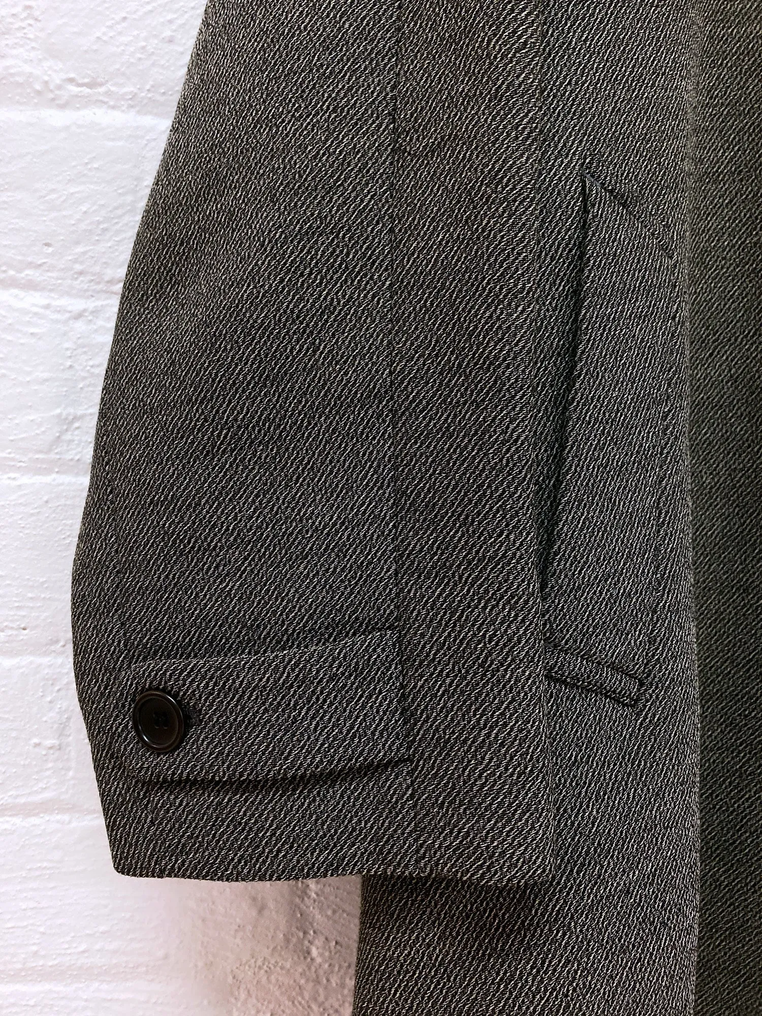 Kenzo Homme 1990s textured grey wool nylon mackintosh coat - mens 3 L M