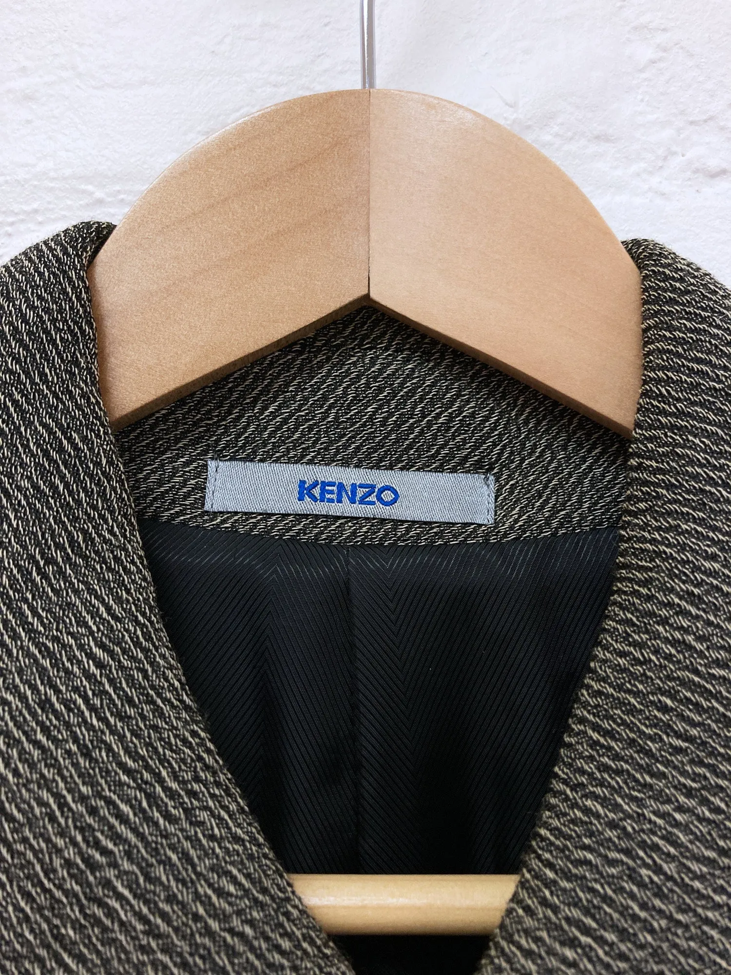 Kenzo Homme 1990s textured grey wool nylon mackintosh coat - mens 3 L M