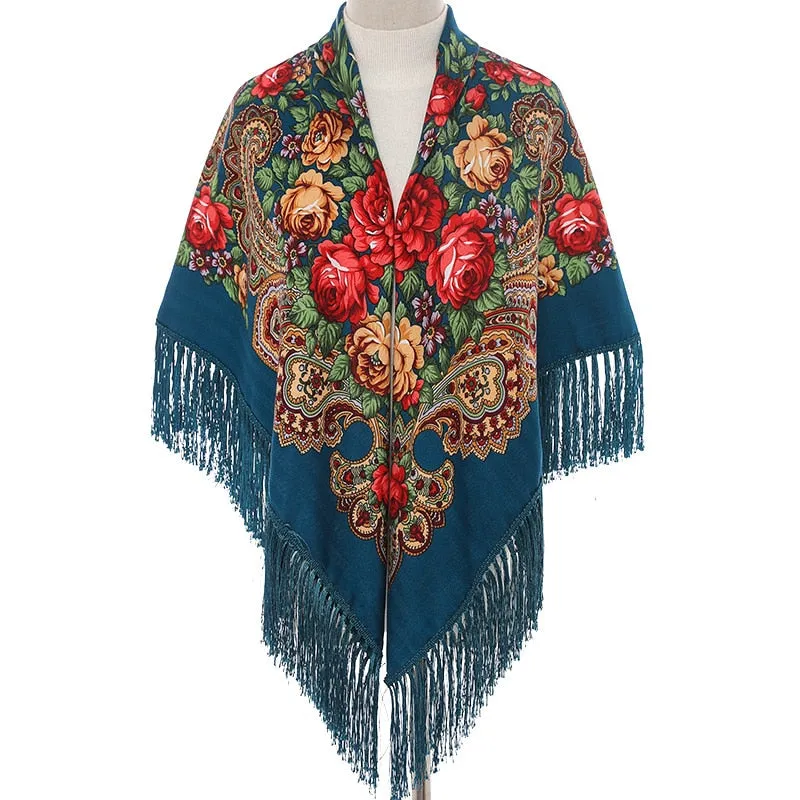 Keyed- Piano Shawl Style Fringed Scarf Shawl 18 Color Ways