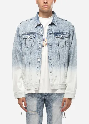 Konus Men's Denim Trucker Jacket with Ombre Bleaching