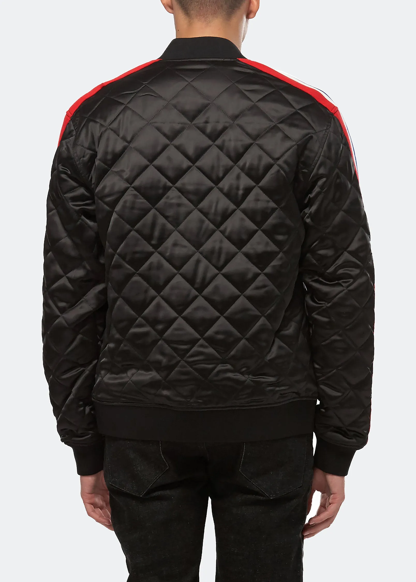 Konus Men's Quilted Satin Jacket in Black