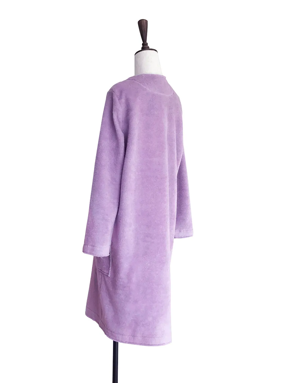 Last Chance! Catmint Purple Merino Wool A-Line Coat