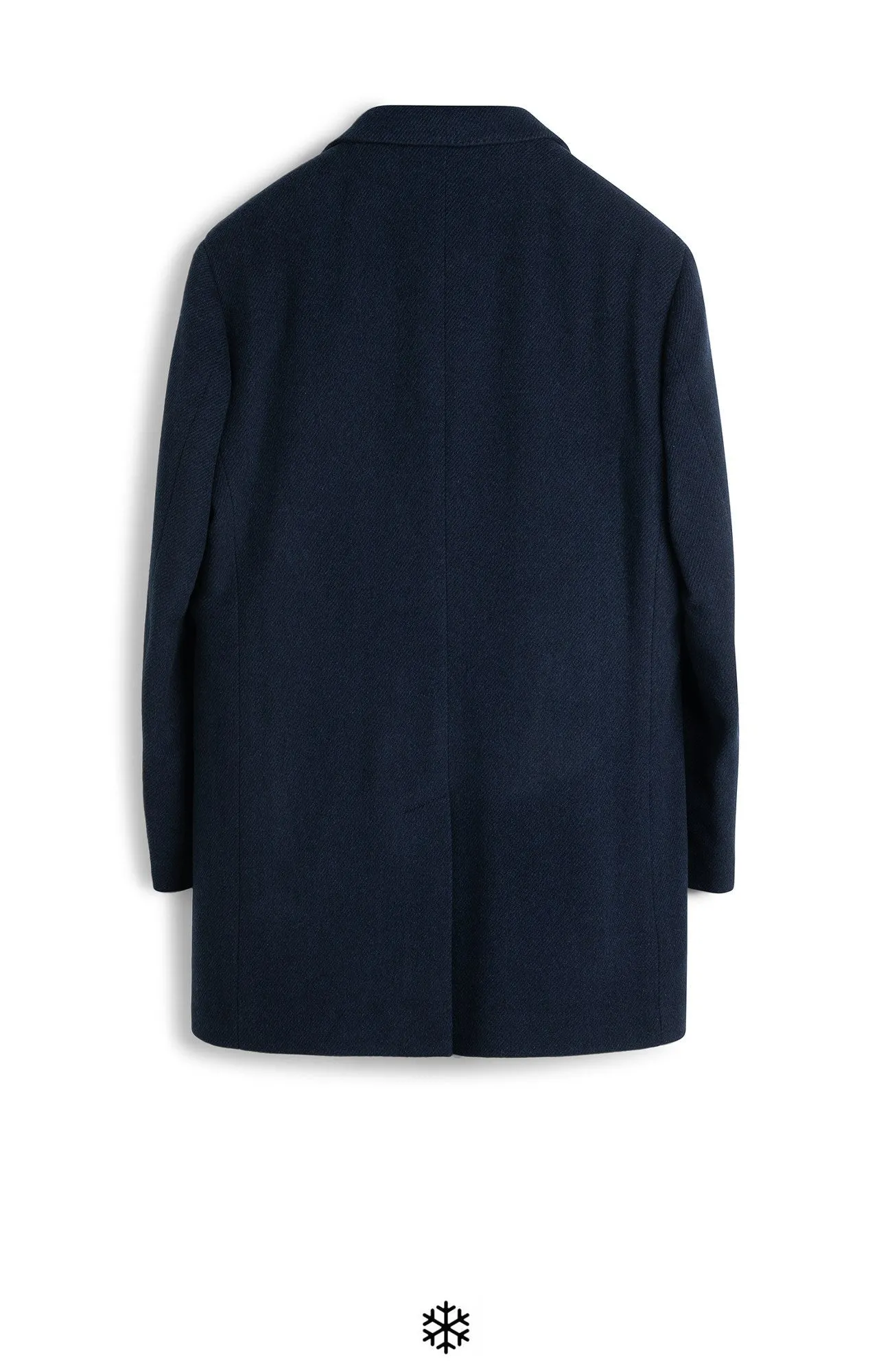 LECLAIRE NAVY TWILL WOOL & CASHMERE CAR COAT