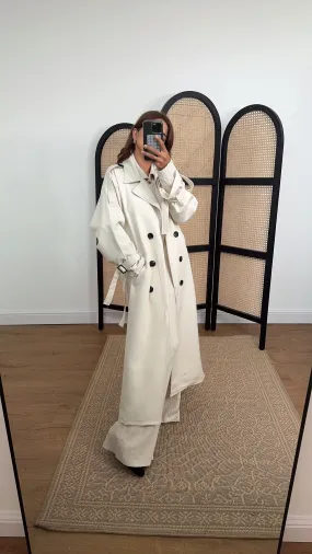 Leta Trench Coat in ivory