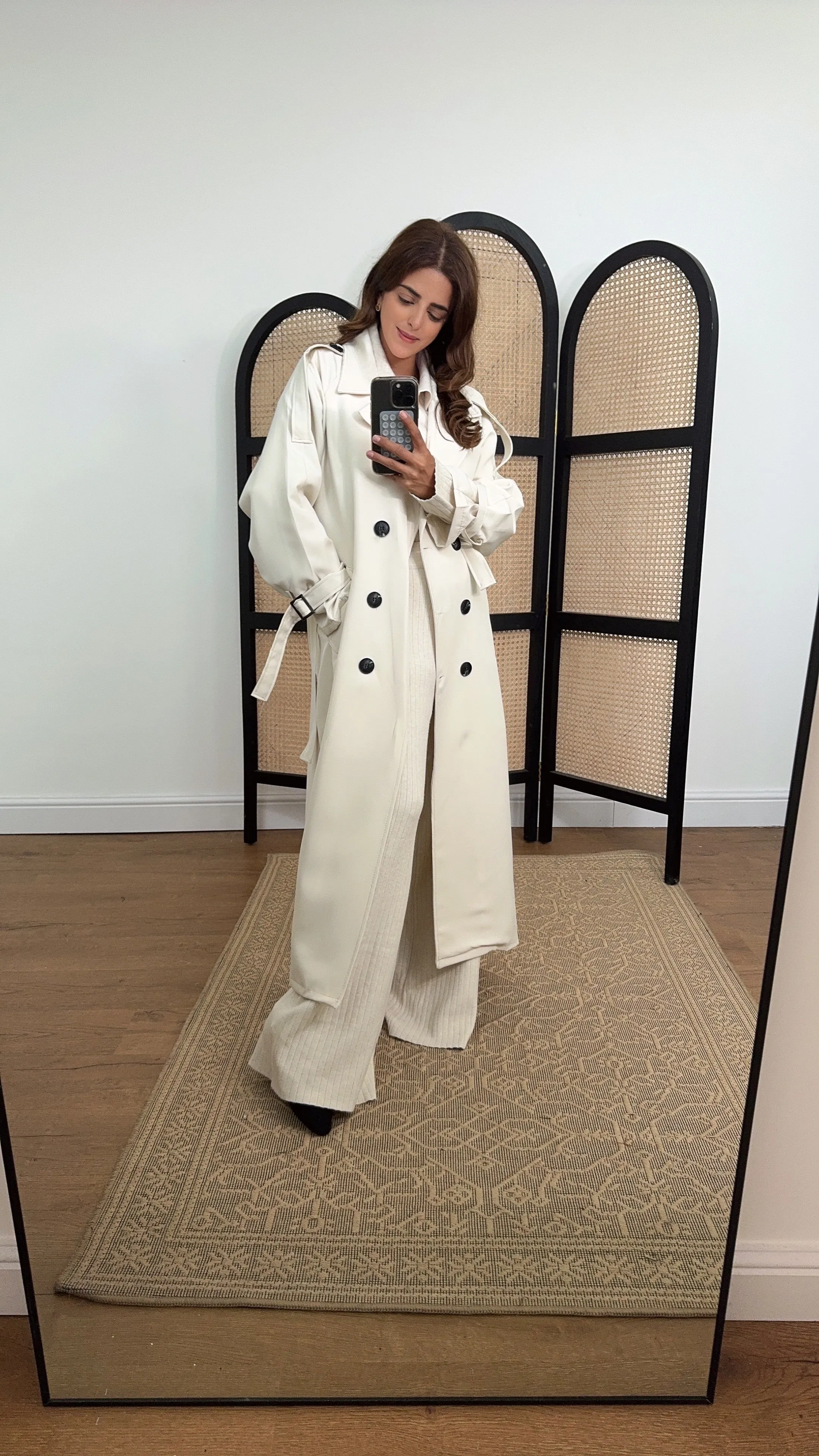 Leta Trench Coat in ivory