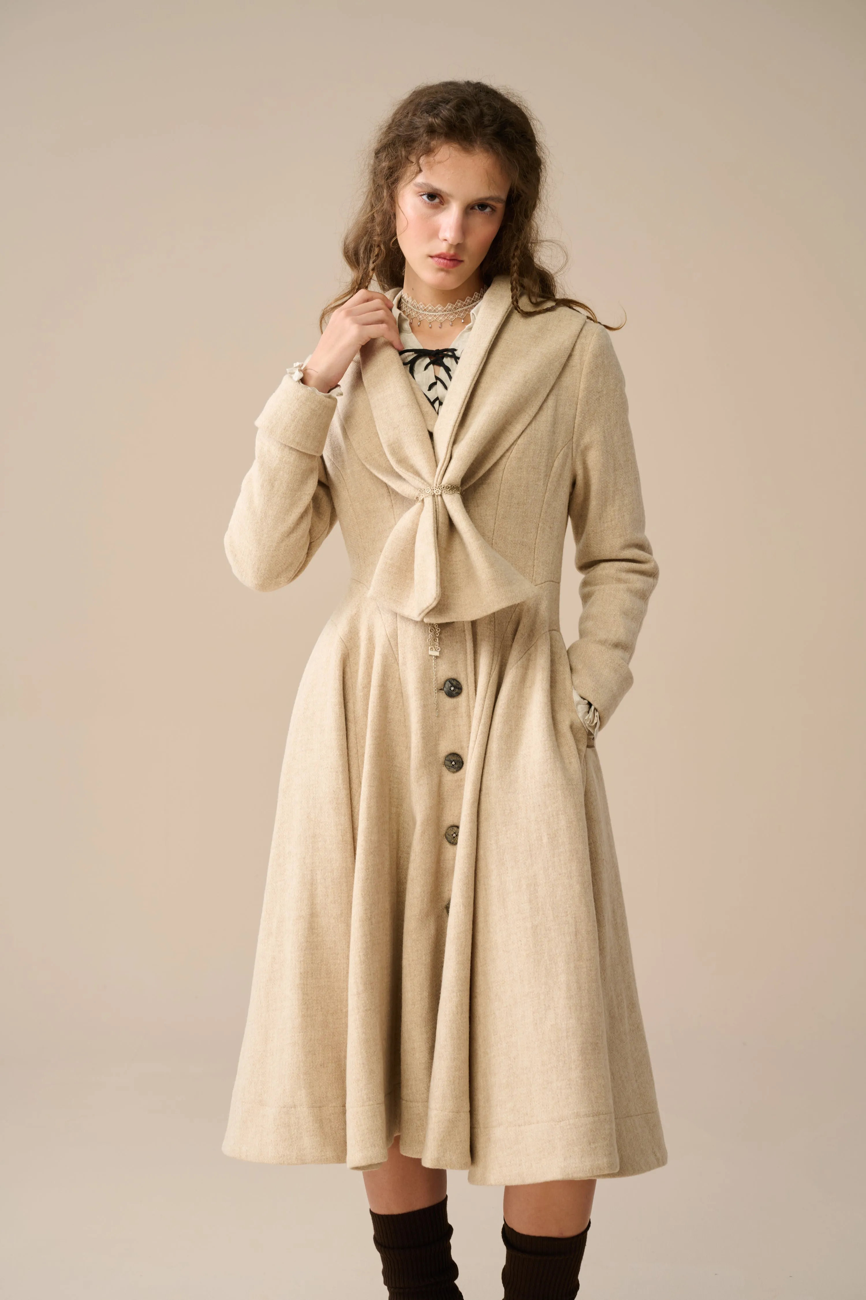 Lila 25 | 100% wool scarf coat