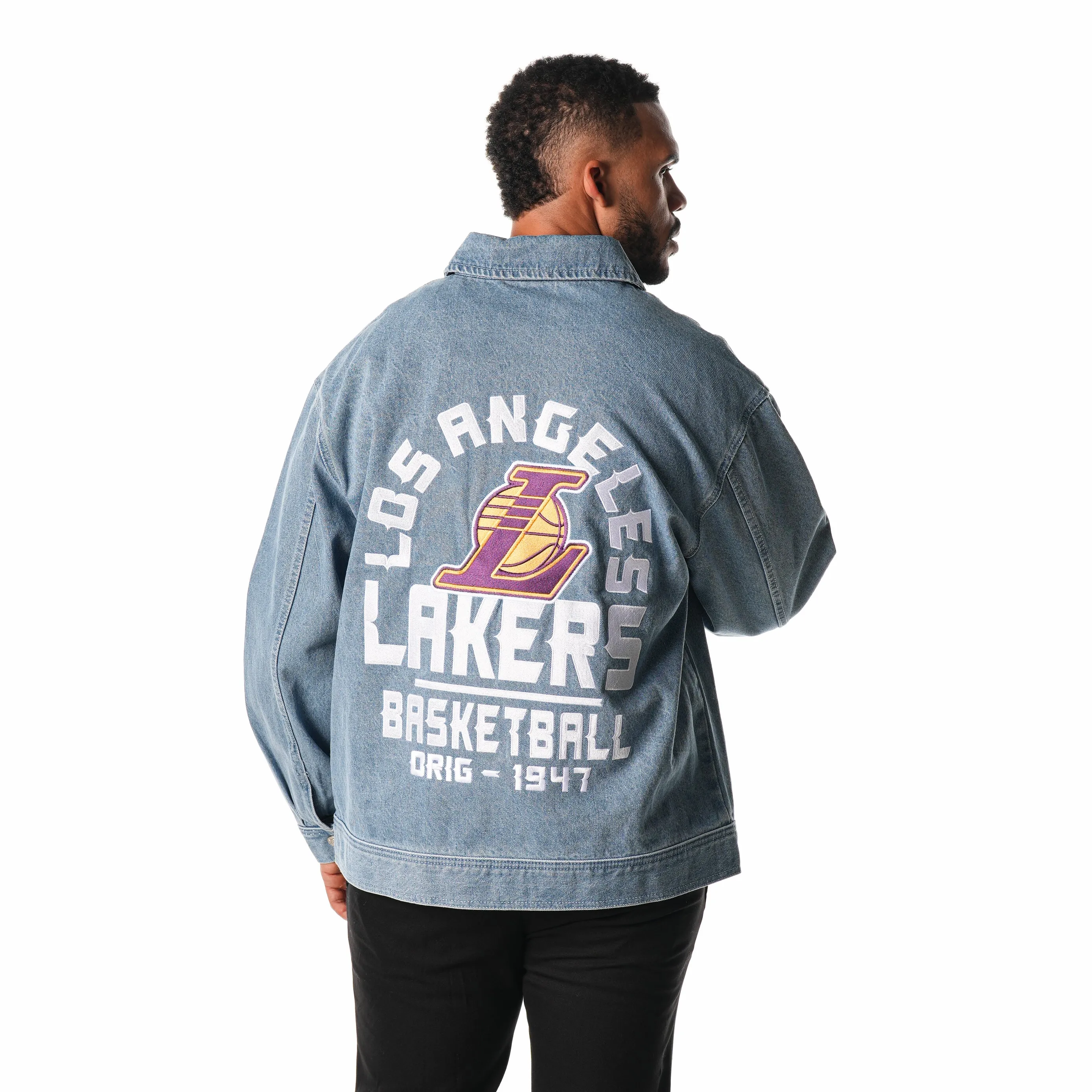 LOS ANGELES LAKERS DENIM COACHS JACKET