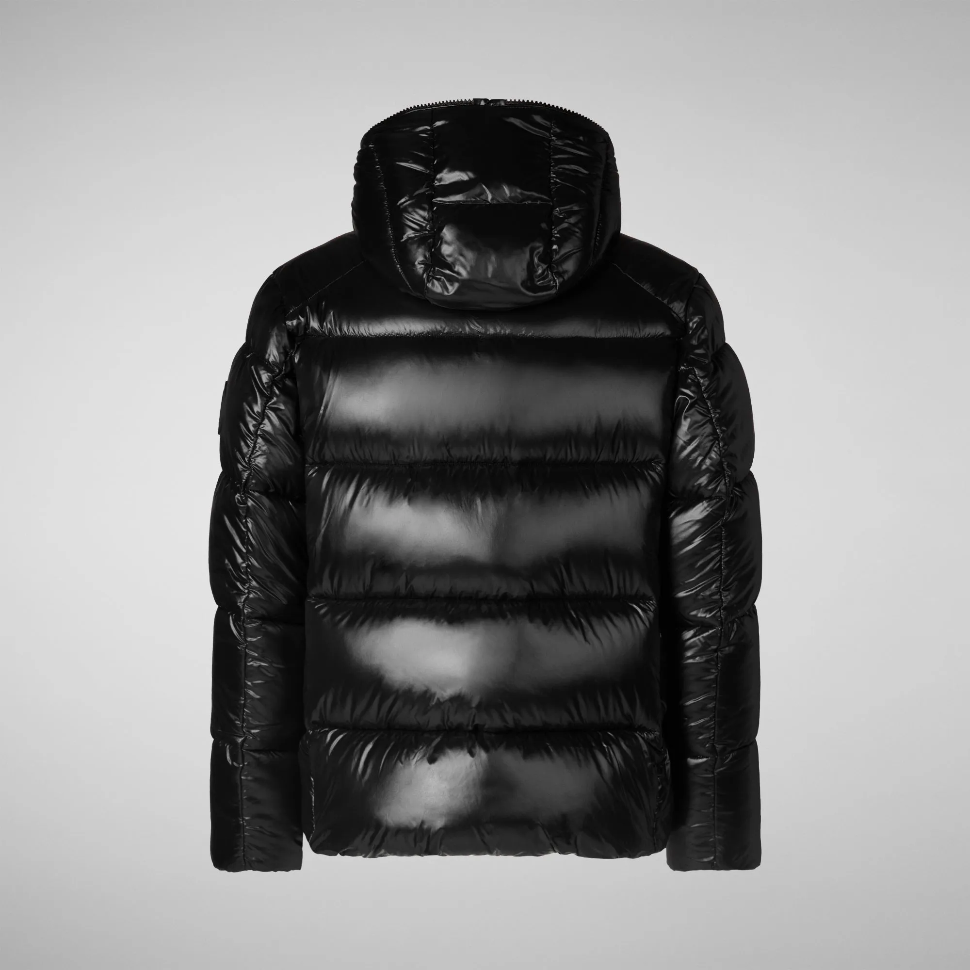 Man's animal free hooded puffer jacket Edgard in black