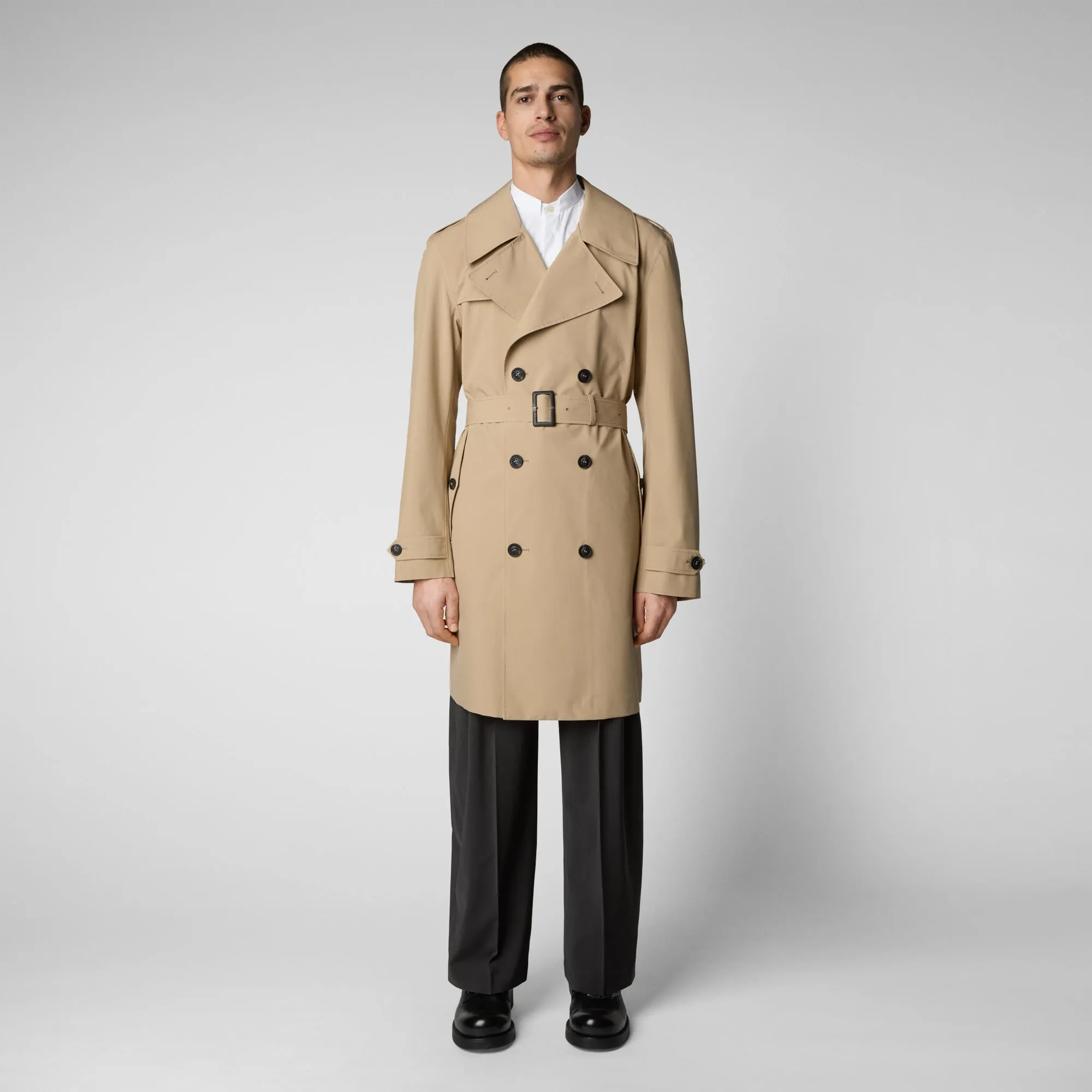 Man's raincoat Zarek in stardust beige