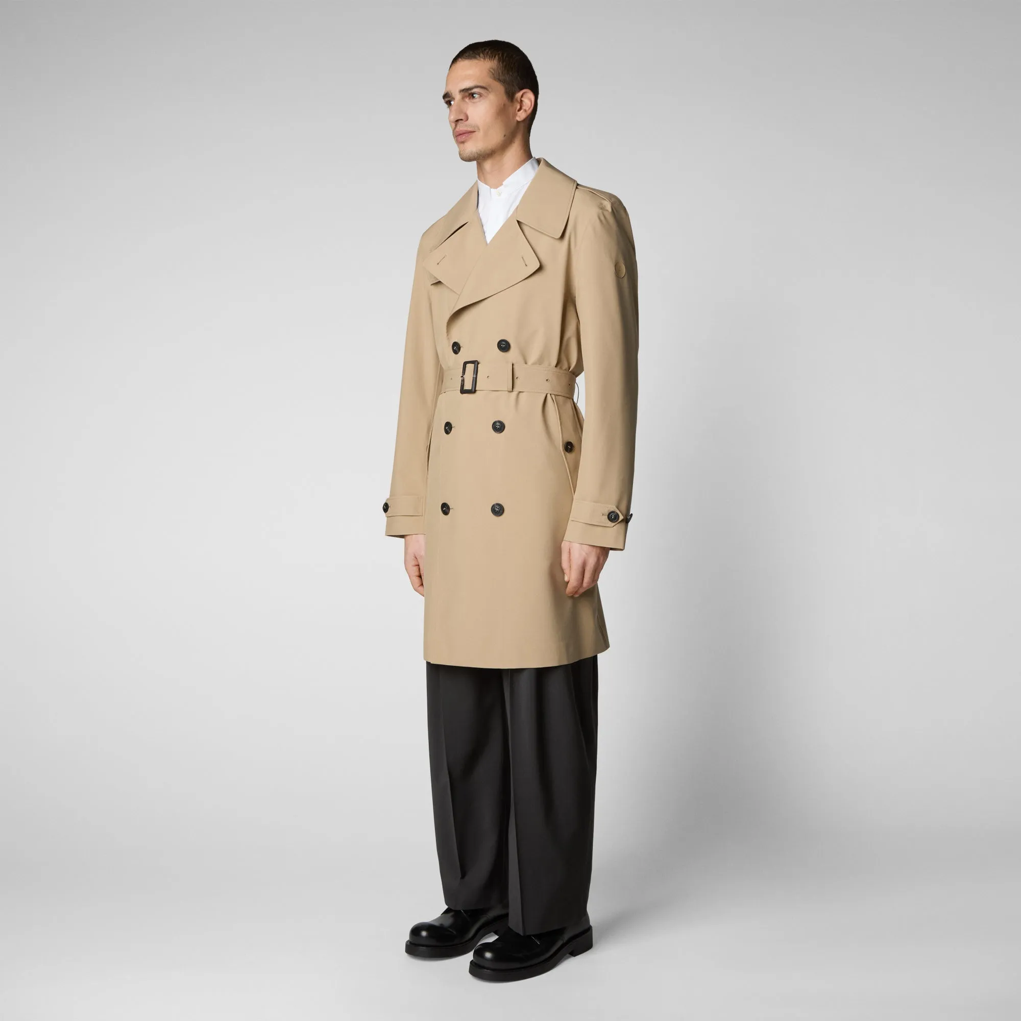 Man's raincoat Zarek in stardust beige