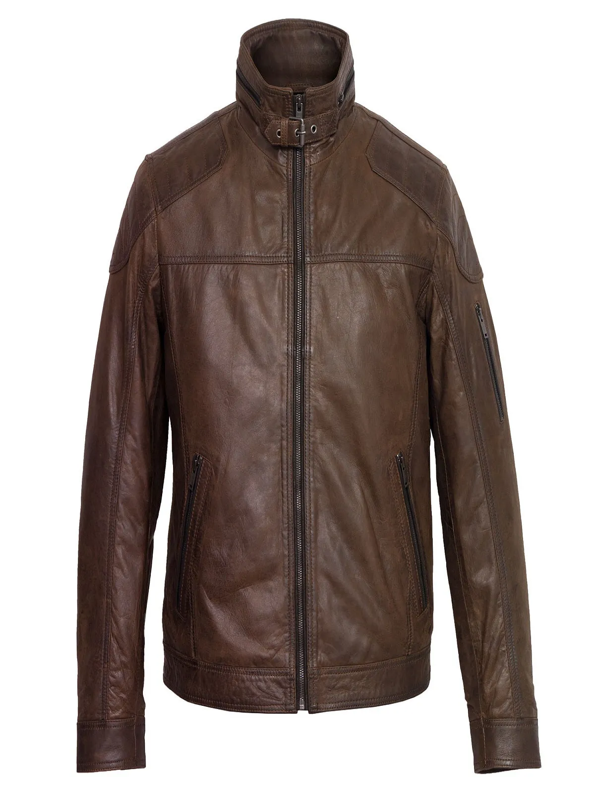 Men Dark Brown Leather Jacket