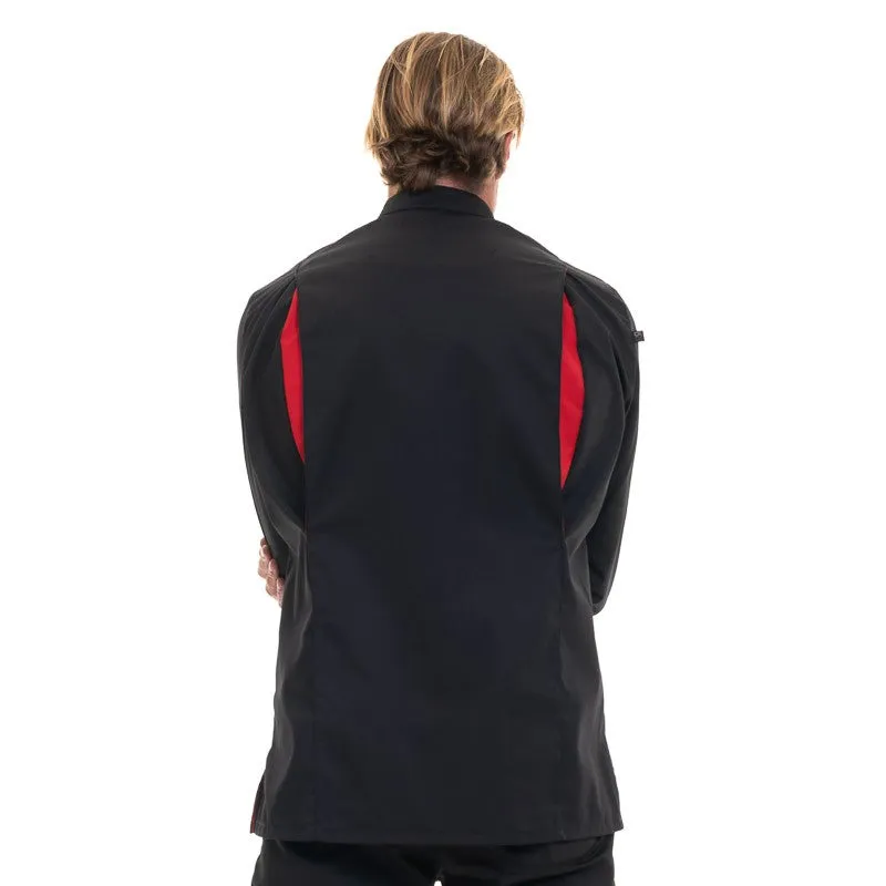 Men's Black Long Sleeve Chef's Coat Boko - ROBUR