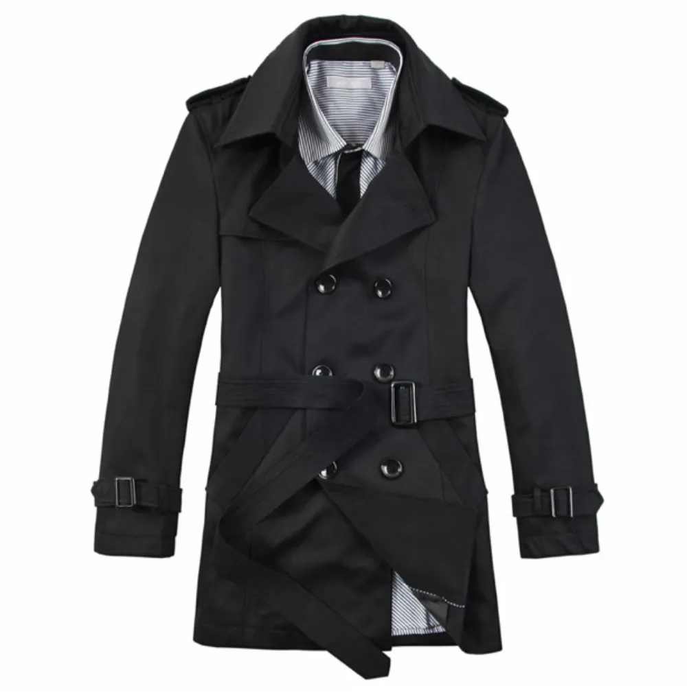 Men's Classic Double Breasted Trench Coat