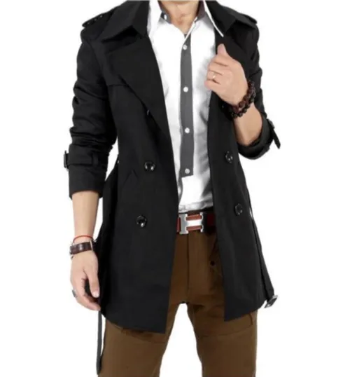 Men's Classic Double Breasted Trench Coat