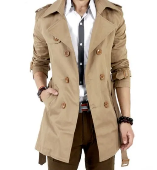 Men's Classic Double Breasted Trench Coat