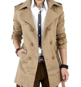 Men's Classic Double Breasted Trench Coat