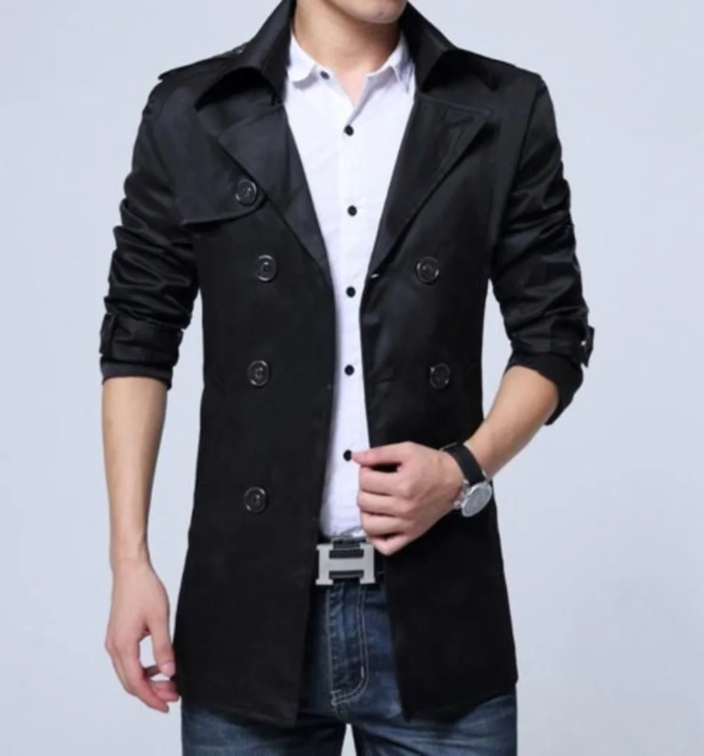 Men's Classic Double Breasted Trench Coat