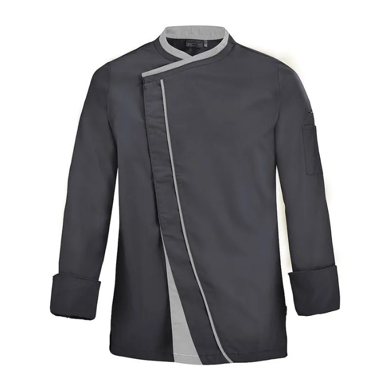 Men's Gray Long Sleeve Chef Coat  Mint - LAFONT