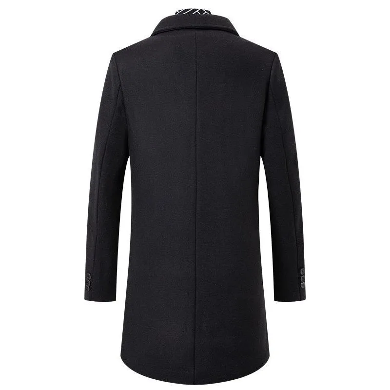 Men's Premium Slim Fit Wool Coat With Scarf