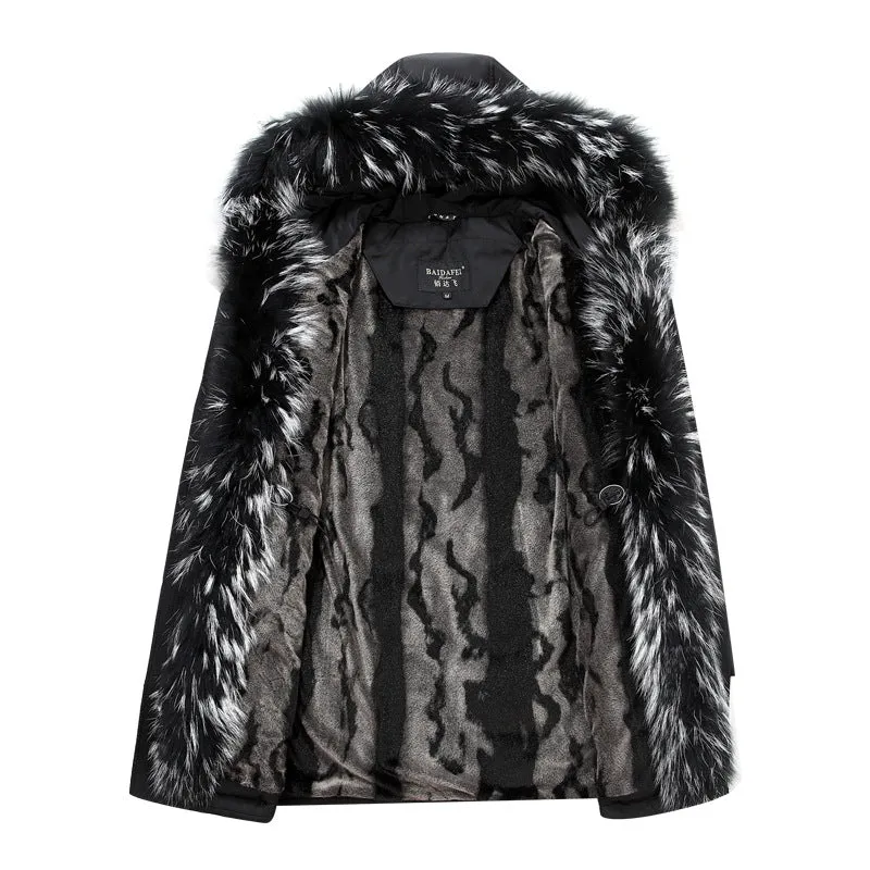 Men's Winter Fur Hooded Down Jacket