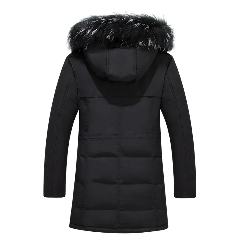 Men's Winter Fur Hooded Down Jacket