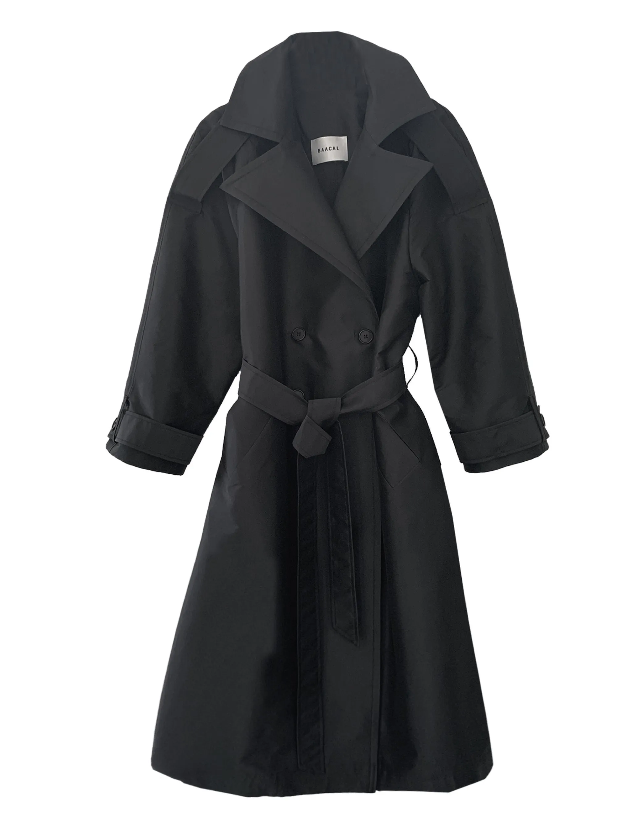 Modern Classic- Black Taffeta Trench