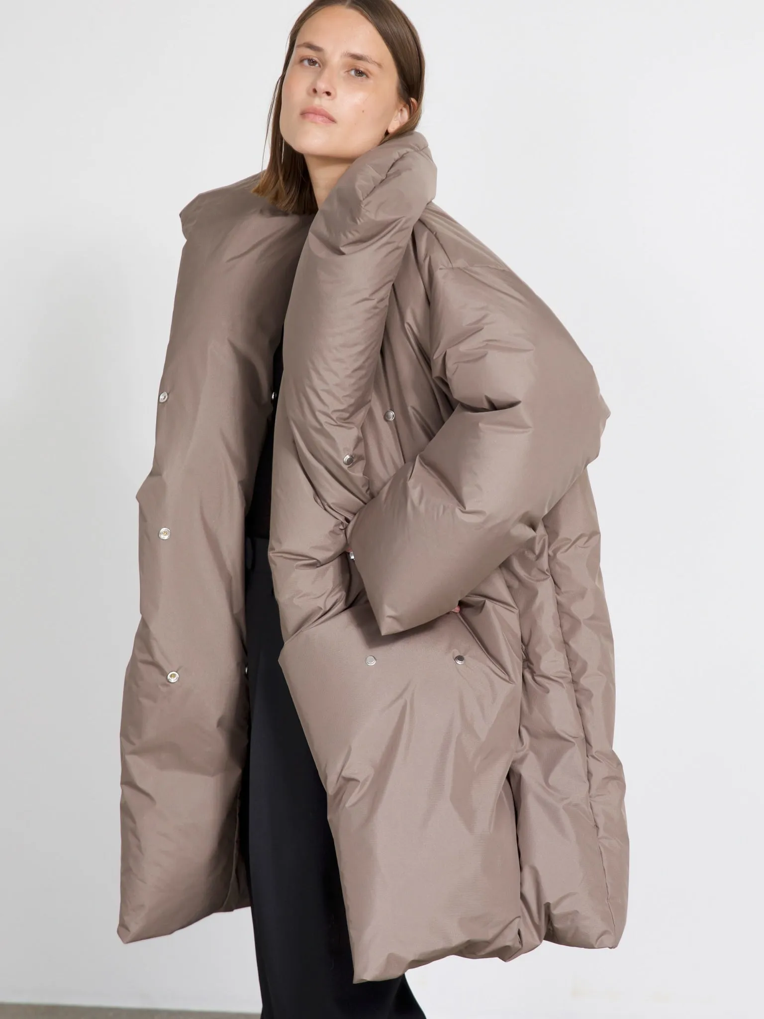 MOLLY PUFFER COAT - GREY/BROWN