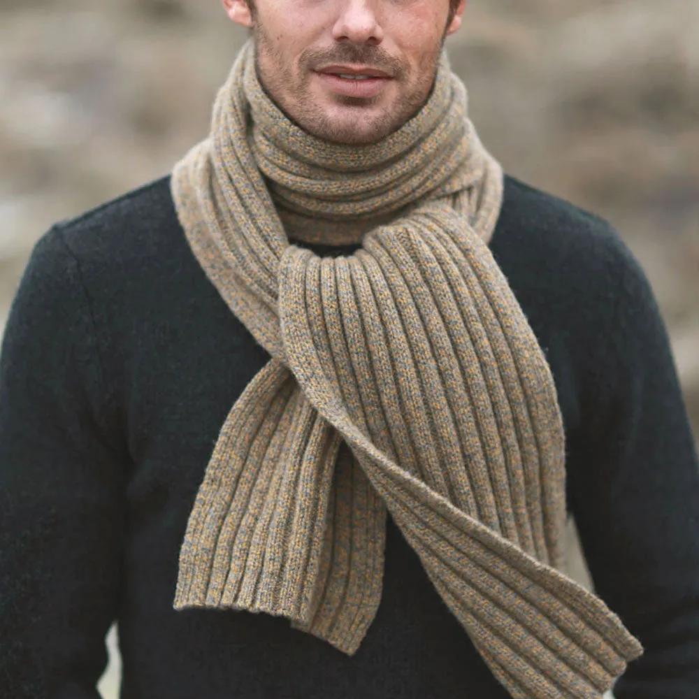 Mustard & Grey Merino & Cashmere Scarf