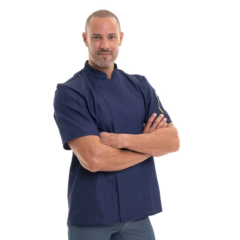 Nero Short Sleeve Denim Chef Coat - ROBUR