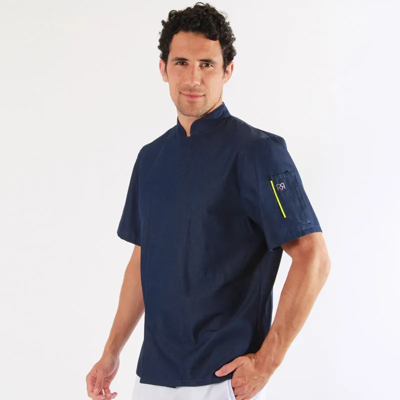 Nero Short Sleeve Denim Chef Coat - ROBUR