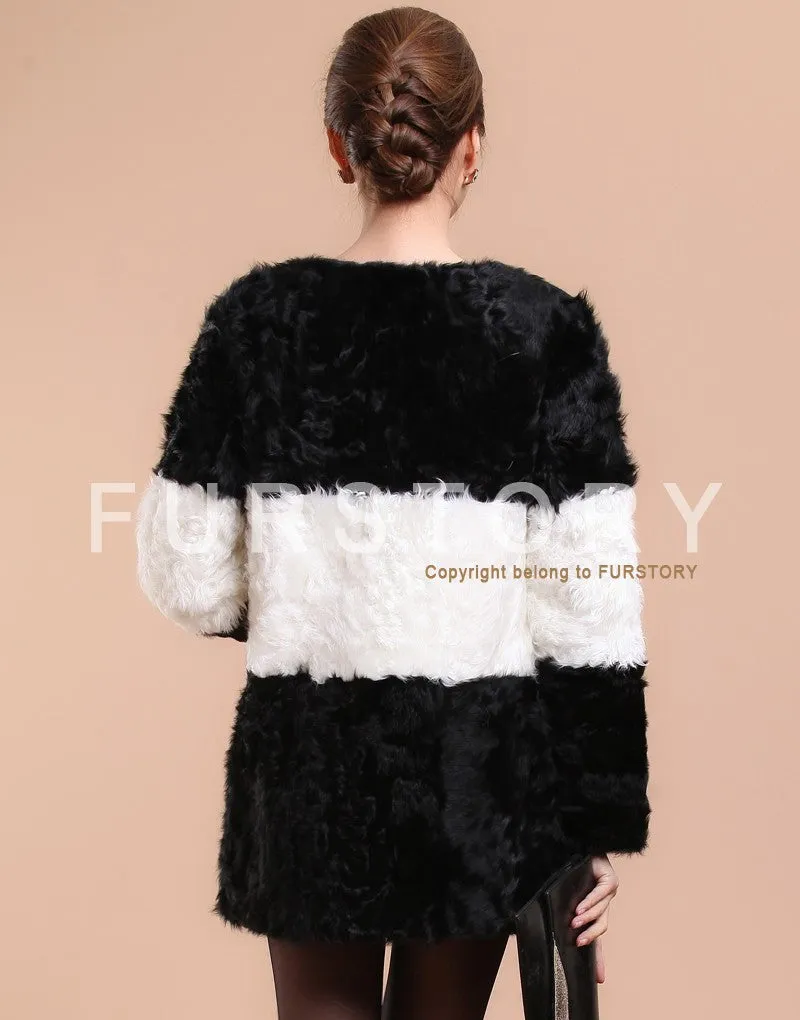 New Lamb Fur Coat Jacket Overcoat  Winter Overcoat In Fashion Interval Color Style Good Quality Lamb Fur FS13068