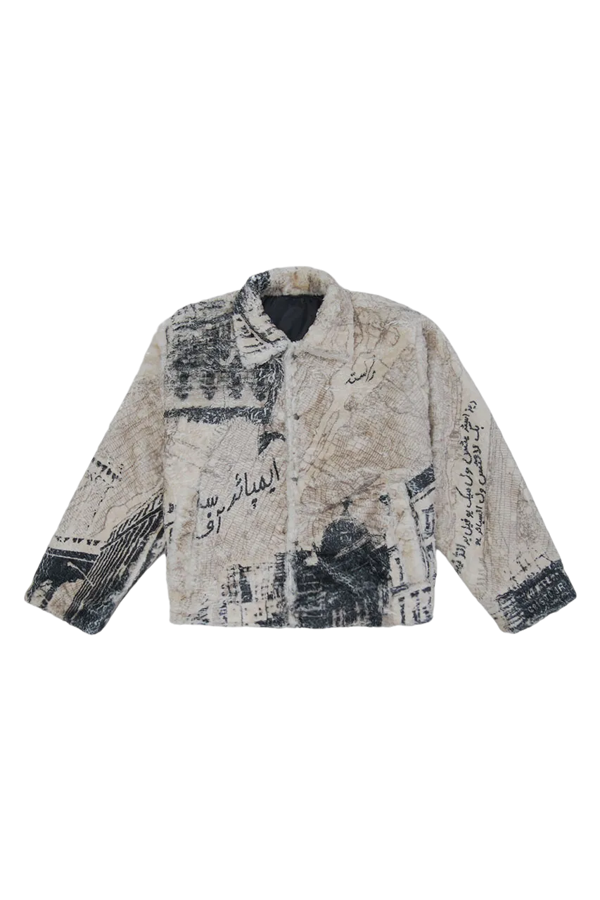 NYC PRINTED SHERPA JACKET