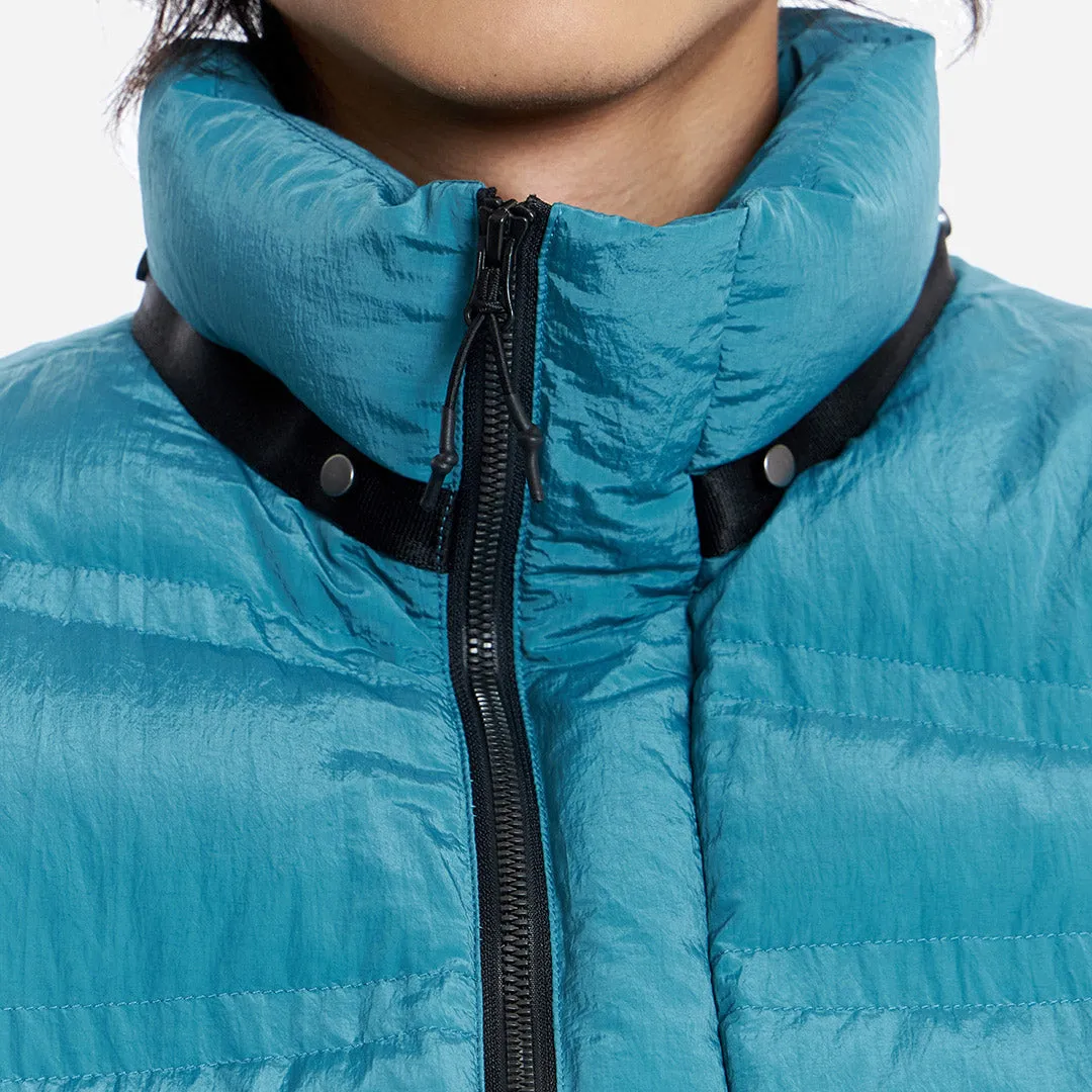 OBLIQUE QUILTED PUFFA DOWN - TEAL BLUE