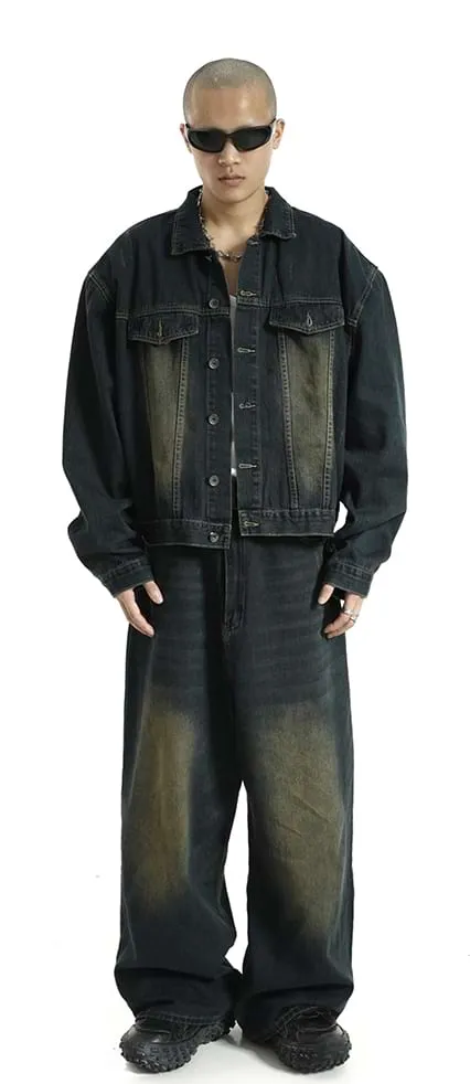 Oversized Sandblast Denim Jacket