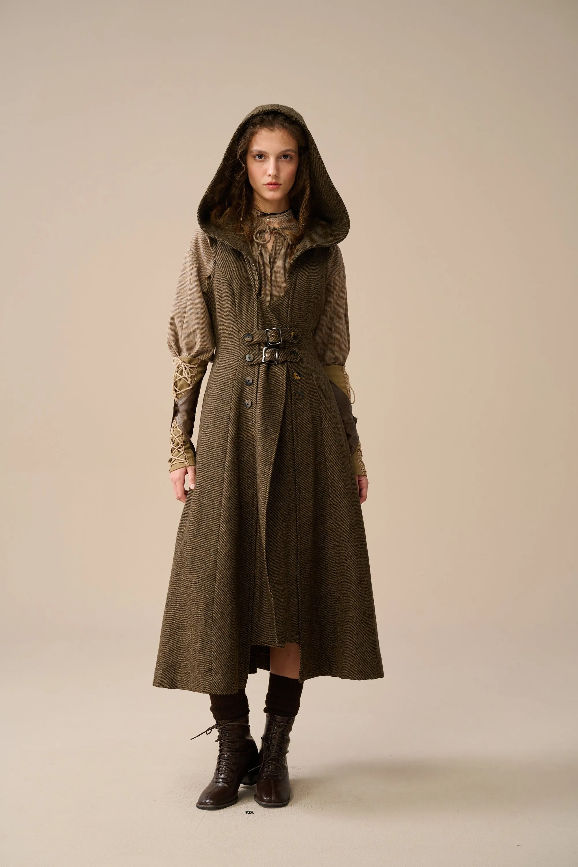 Patricia 21| hooded corset wool dress