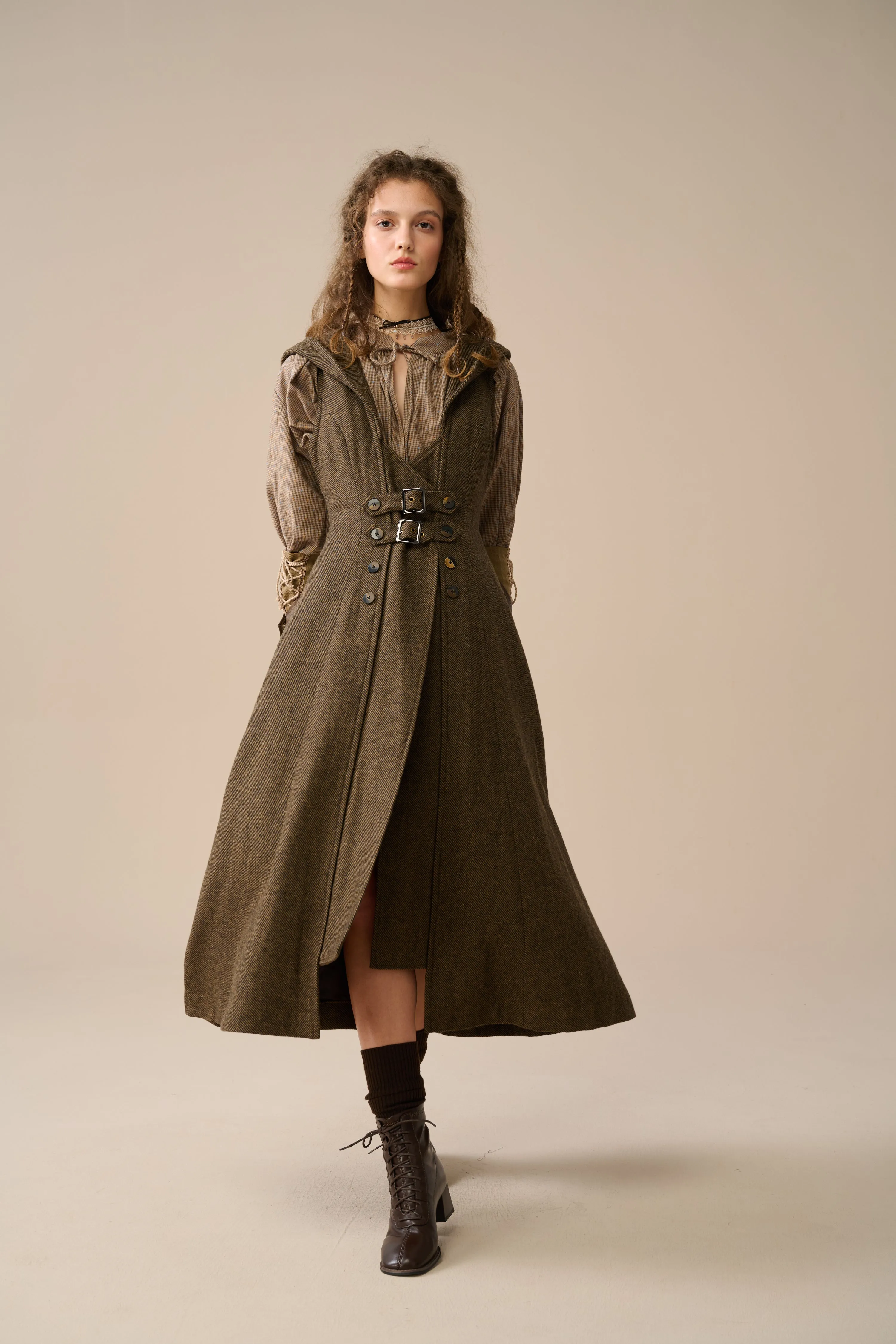 Patricia 21| hooded corset wool dress