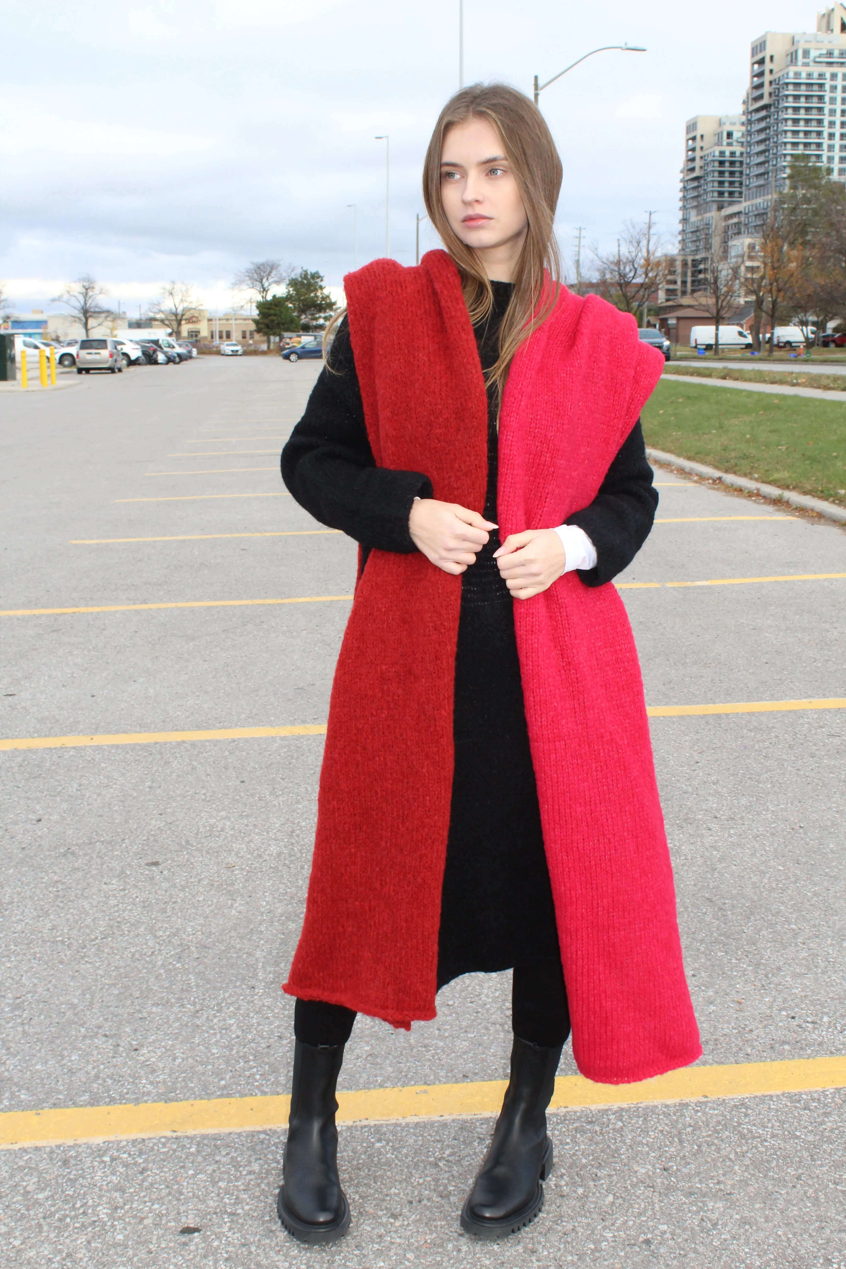 Peruvian Alpaca wool oversized scarf shawl.